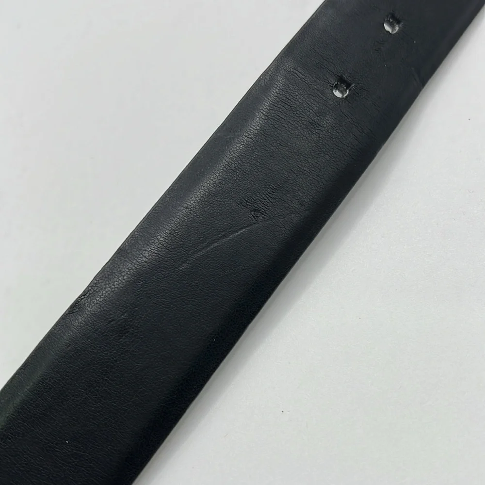 Calvin Klein Reversible Dark Brown Black Leather Belt Silver Mens Size 40